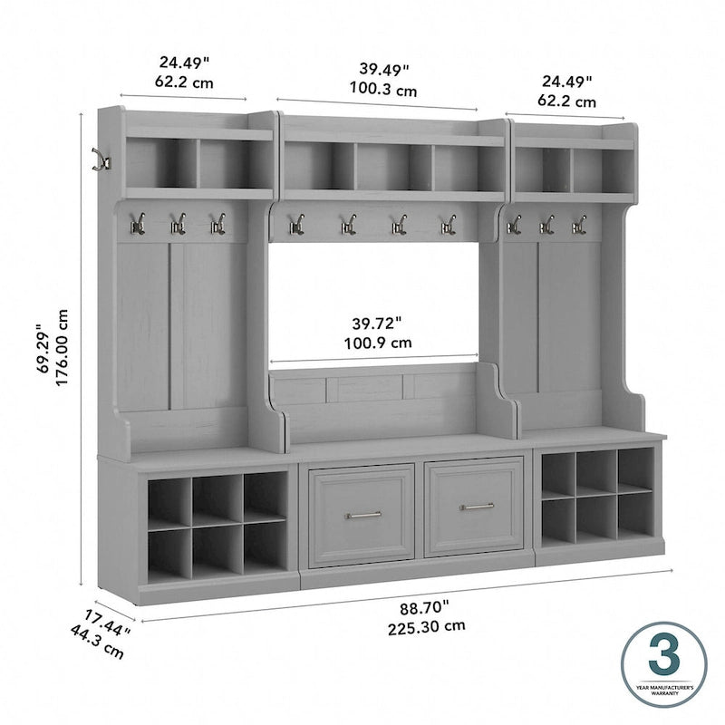 Ensemble de rangement pour entrée Woodland avec porte-manteau