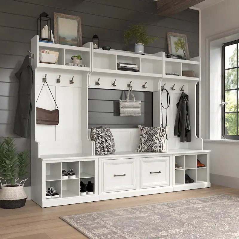 Ensemble de rangement pour entrée Woodland avec porte-manteau