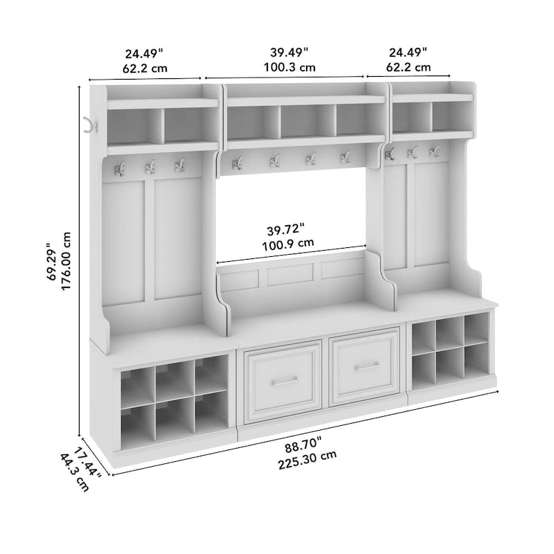 Ensemble de rangement pour entrée Woodland avec porte-manteau