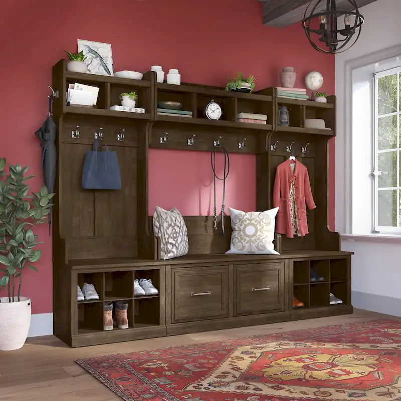 Ensemble de rangement pour entrée Woodland avec porte-manteau