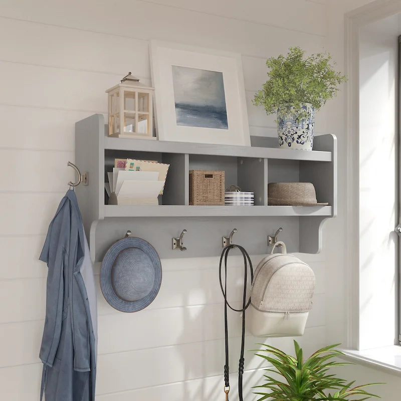 Porte-manteau mural Woodland 40W avec étagère