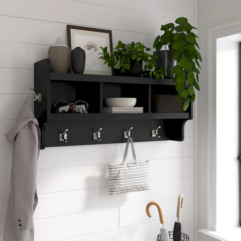 Porte-manteau mural Woodland 40W avec étagère