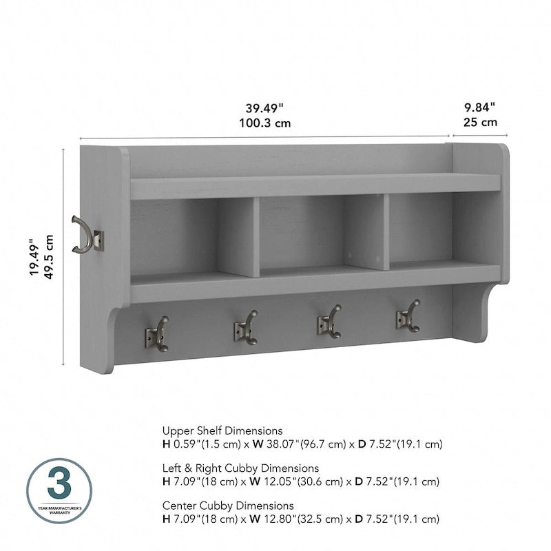 Porte-manteau mural Woodland 40W avec étagère