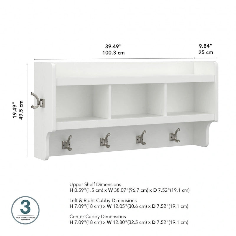 Porte-manteau mural Woodland 40W avec étagère
