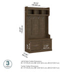 Meuble d'entrée et banc à chaussures 40W Woodland avec portes