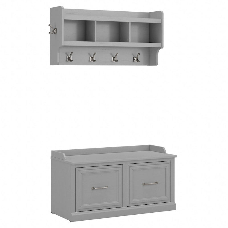 Banc à chaussures Woodland 40W avec portes et portemanteau mural