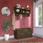 Banc à chaussures Woodland 40W avec portes et portemanteau mural