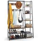 Costway 5-In-1 Entryway Coat Rack Storage Shoe Bench Freestanding - 1 PC