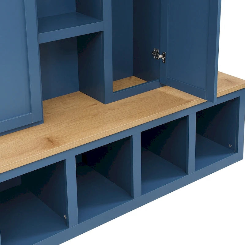 Arbre de hall 4-en-1 de style campagnard avec banc de vestiaire