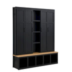 Arbre de hall 4-en-1 de style campagnard avec banc de vestiaire
