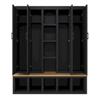 Arbre de hall 4-en-1 de style campagnard avec banc de vestiaire
