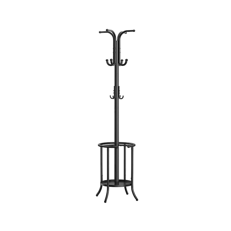 Porte-manteau sur pied moderne avec cadre en métal et porte-parapluie pour la maison et le bureau - 39,9 P x 39,9 L x 175 H cm