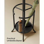 Porte-manteau sur pied moderne avec cadre en métal et porte-parapluie pour la maison et le bureau - 39,9 P x 39,9 L x 175 H cm