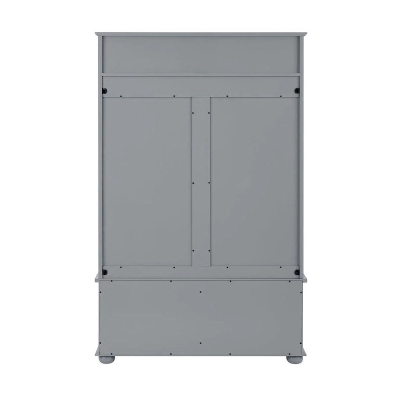 Banc de vestiaire d'entrée style côtier avec étagères et armoires à chaussures