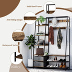 Meuble d'entrée avec banc et rangement à chaussures 6 en 1