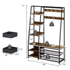 Meuble d'entrée avec banc et rangement à chaussures 6 en 1