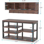 Meuble d'entrée avec porte-manteaux et banc à chaussures, Arbre à chaussures industriel avec porte-manteaux