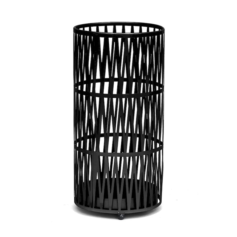 Support pour parapluies et cannes, rond, en métal, doré/noir, avec égouttoir