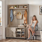 Porte-manteau et meuble à chaussures avec banc pour entrée de couloir