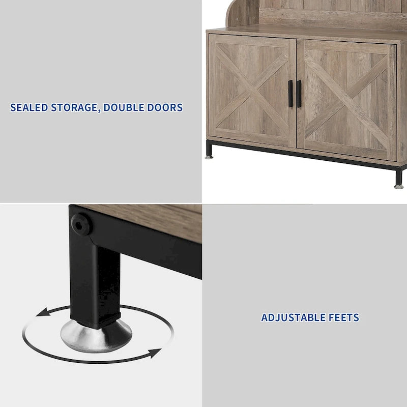 Porte-manteau et meuble à chaussures avec banc pour entrée de couloir