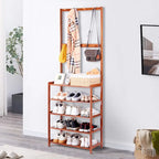Étagère de rangement pour chaussures d'entrée en bambou