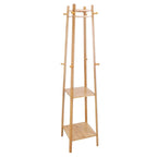 Porte-manteau sur pied en bois massif à 8 crochets - 170h x 40l x 40l