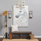 Porte-manteau 22 x 75 en métal noir et bois marron clair
