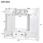 Banc de Rangement Multifonctionnel 4-en-1 avec 7 Patères Métalliques Noires pour Entrée
