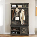 Meuble d'entrée avec banc à chaussures, porte-manteau organisateur pour couloir d'entrée