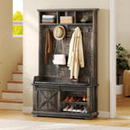 Meuble d'entrée avec banc à chaussures, porte-manteau organisateur pour couloir d'entrée