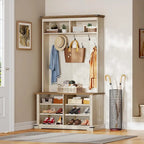 Meuble d'entrée avec banc à chaussures, porte-manteau organisateur pour couloir d'entrée