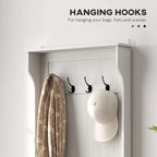 28 Vestiaire d'entrée 3-en-1 avec banc de rangement, porte-manteau à quatre crochets et rangement à chaussures, gris
