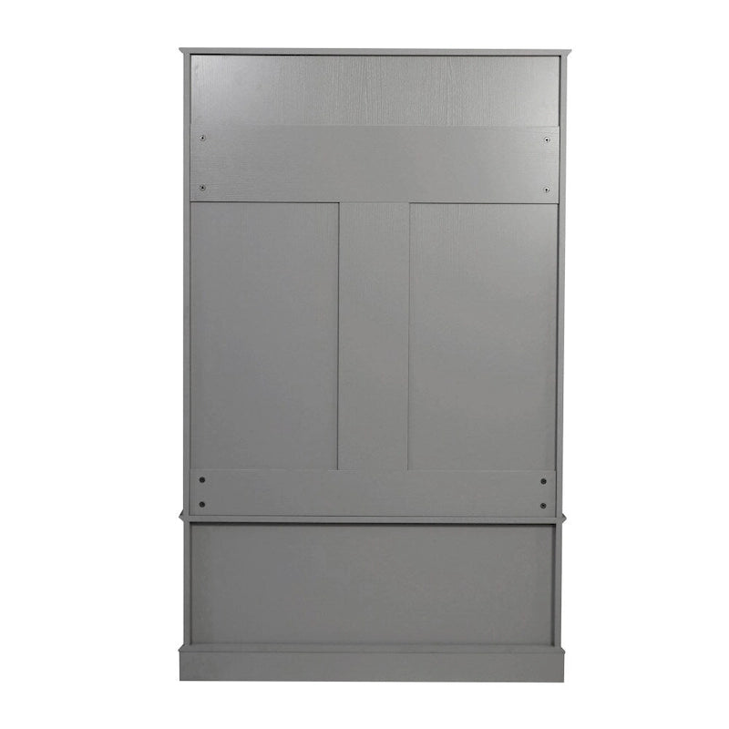 Porte-manteau d'entrée 4 patères avec banc de rangement et casiers supérieurs