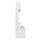 Porte-manteau d'entrée 4 patères avec banc de rangement et casiers supérieurs