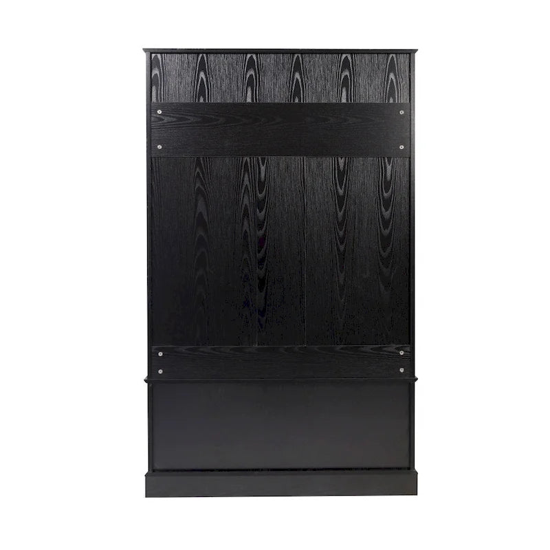 Porte-manteau d'entrée 4 patères avec banc de rangement et casiers supérieurs