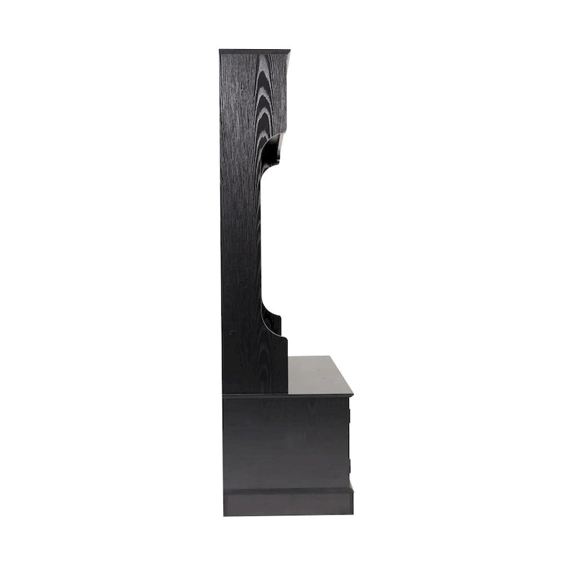 Porte-manteau d'entrée 4 patères avec banc de rangement et casiers supérieurs