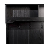 Porte-manteau d'entrée 4 patères avec banc de rangement et casiers supérieurs