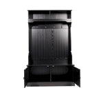 Porte-manteau d'entrée 4 patères avec banc de rangement et casiers supérieurs