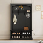 47.2Wide Hall Tree Multi-functional Shoe Storage with 3 Hanging Hooks