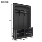Meuble d'entrée multifonctionnel de 120 cm de large avec rangement à chaussures et 3 patères