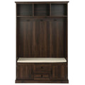 Porte-manteau d'entrée 3-en-1 avec 3 patères et banc de rangement - 120 l x 180 h x 40 P cm