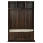 Porte-manteau d'entrée 3-en-1 avec 3 patères et banc de rangement - 120 l x 180 h x 40 P cm