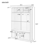 Porte-manteau d'entrée 3-en-1 avec 3 patères et banc de rangement - 120 l x 180 h x 40 P cm
