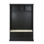 Porte-manteau d'entrée 3-en-1 avec 3 patères et banc de rangement - 120 l x 180 h x 40 P cm