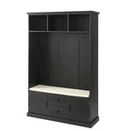 Porte-manteau d'entrée 3-en-1 avec 3 patères et banc de rangement - 120 l x 180 h x 40 P cm