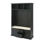 Porte-manteau d'entrée 3-en-1 avec 3 patères et banc de rangement - 120 l x 180 h x 40 P cm