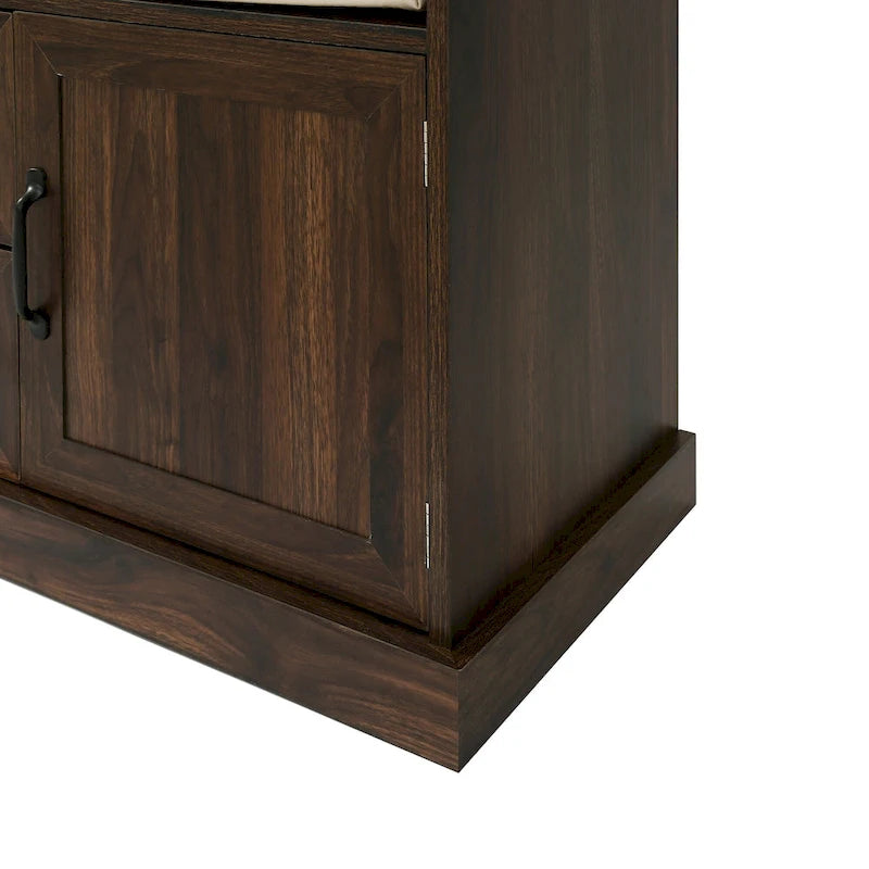 Porte-manteau d'entrée 3-en-1 avec 3 patères et banc de rangement - 120 l x 180 h x 40 P cm