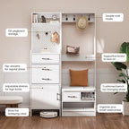 Meuble d'entrée 44,5 de large avec banc et rangement à chaussures
