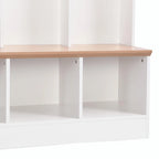 Meuble d'entrée large avec banc de rangement - Meuble à chaussures minimaliste, rangements cubiques, 8 crochets