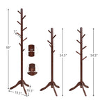 Porte-manteau en bois avec 8 patères réglables en hauteur